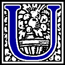 Belichtetes blaues U Zeichen